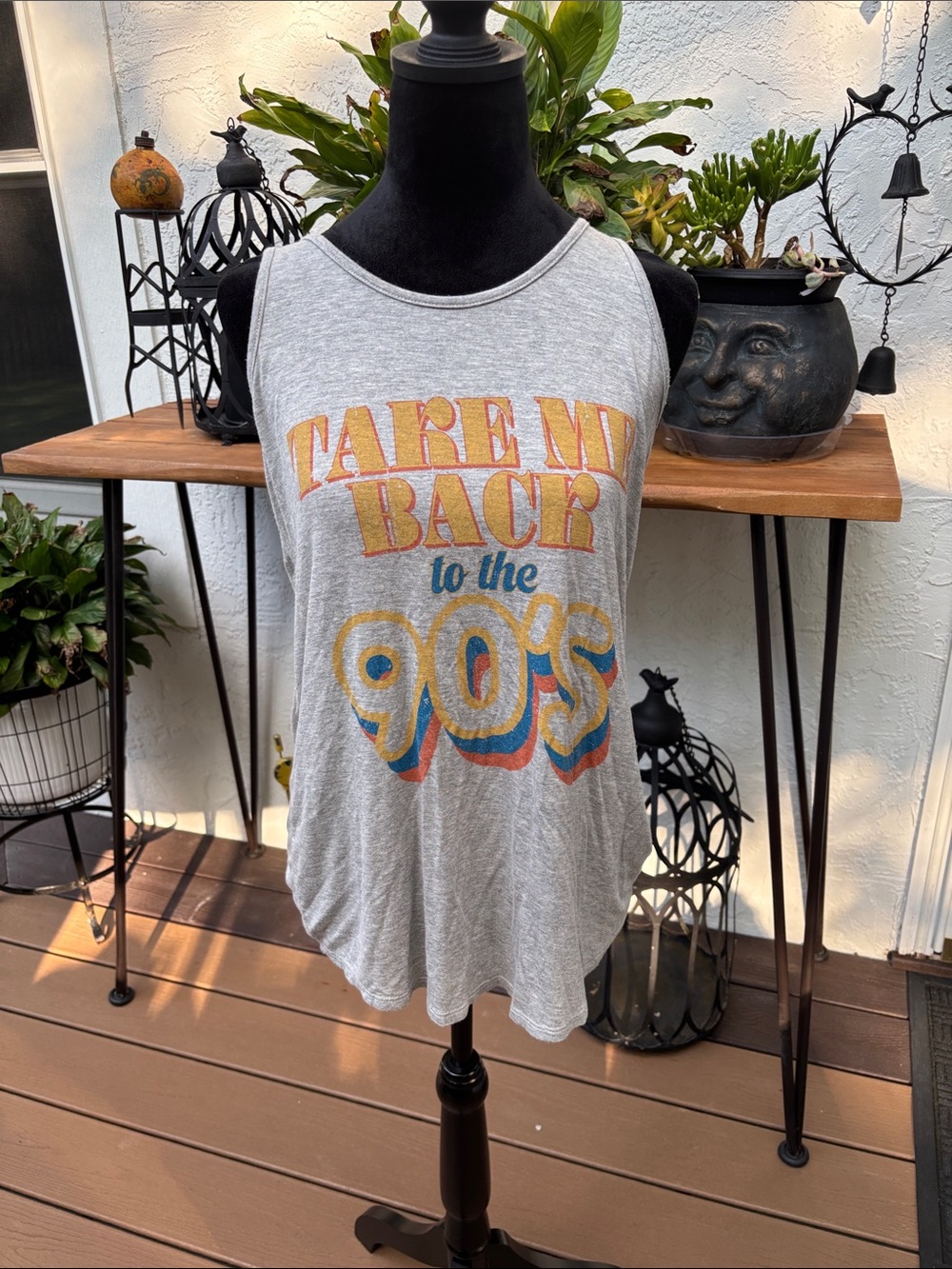 Women’s Light Gray Graphic 90s Tank Top